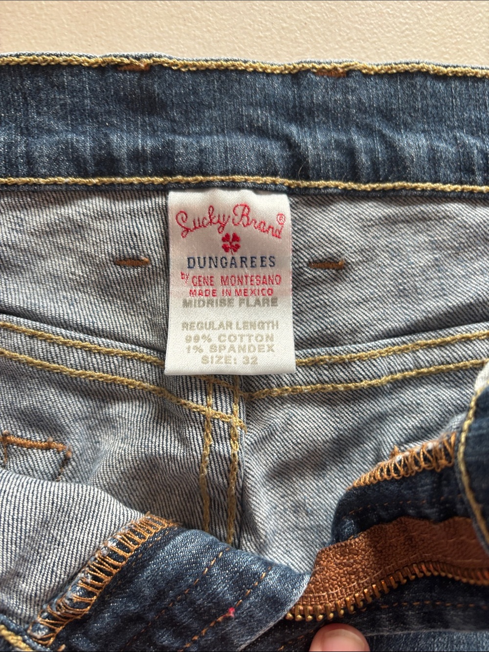 Lucky Brand Blue Relaxed Denim Shorts with Red Patch - Picture 3 of 3